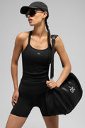 Seamless Ribbed Favorite Full Length Bra Tank - Black